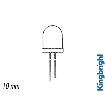 Afbeelding van SUPERFELLE 10mm LED ROOD DIFFUUS 350mcd