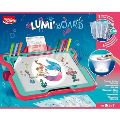 Afbeelding van MAPED Creativ Lumi&#039;Board de wereld van zeemeerminnen lichtmachine om te leren tekenen speelgoed voor creatieve vrije tijd lichtbord kinderen vanaf 4 jaar