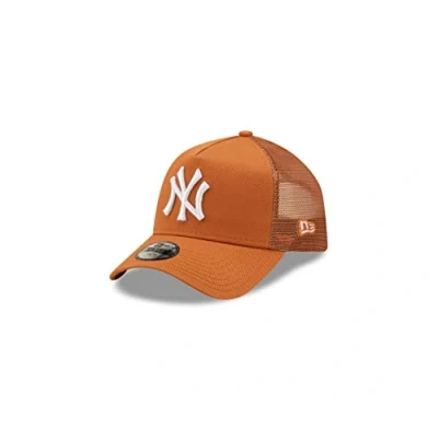 Afbeelding van New Era York Yankees Basecap für Kinder Braun A Frame Trucker MLB Mesh gebogener Schirm Snapback Youth