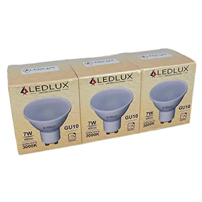 Afbeelding van 3 stuks LED lampen GU10, dimbaar, 220 V, 7 W = 50 W, 480 lumen, met Triac dimmer, warmwit, neutraal, koud, 3000 K
