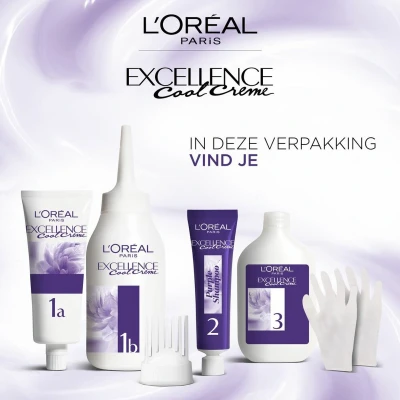 Afbeelding van 2x L&#039;Oréal Excellence Cool Crème Permanente Crèmekleuring 6.11 Ultra As Donkerblond
