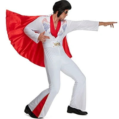 Afbeelding van Morph Vegas rock Star jumpsuit and Roll kostuums voor mannen Halloween kostuum volwassen Witte l