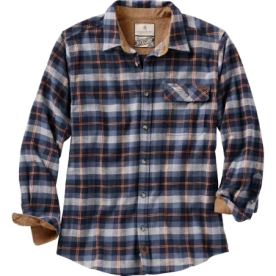 Afbeelding van Legendary Whitetails Heren Buck Camp Flanel, Lange Mouw Plaid Button Down Casual Shirt, Corduroy Manchetten, Ironwood Plaid, XXL tall
