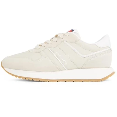Afbeelding van Tommy Jeans Retro Runner Sneakers laag, Dames, Maat: 41, Newsprint Leer
