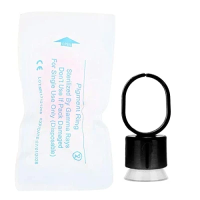 Afbeelding van Ringcups, Tattoo inktringcups Microblading Pigmentlijm Make uphouder upringen Lijmringen Palet Plastic Nagelringen met Spons (100)
