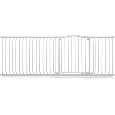 Afbeelding van Safetots Klemhekje met Gebogen Bovenkant, Klembevestging Tussen 207cm 216cm, Mat Wit, Geschikt voor Baby&#039;s en Peuters, Veiligheidshekje Trap Deur, Eenvoudig Geïnstalleerd
