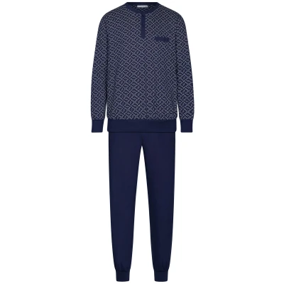Afbeelding van Katoenen heren pyjama duurzaam Blauw Maat XL