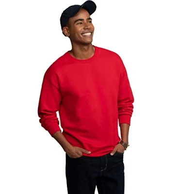 Afbeelding van Fruit of the Loom Eversoft fleece sweatshirts, hoodies en joggingbroek voor heren met capuchon, Rood, S