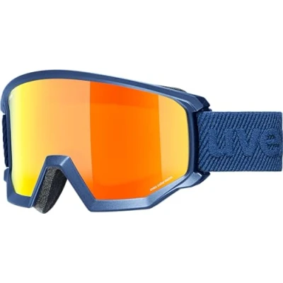 Afbeelding van uvex athletic CV skibril voor dames en heren contrastverhogend vergroot condensvrij gezichtsveld navy matt/orange green one size