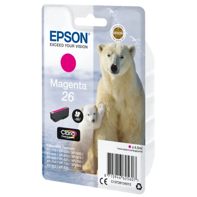Afbeelding van Epson Polar bear Singlepack Magenta 26 Claria Premium Ink (C13T2613402