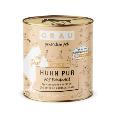 Afbeelding van GRAU het origineel Natvoer voor honden puur kip, 6 verpakking (6 x 400 g), monoproteïne, volwassen