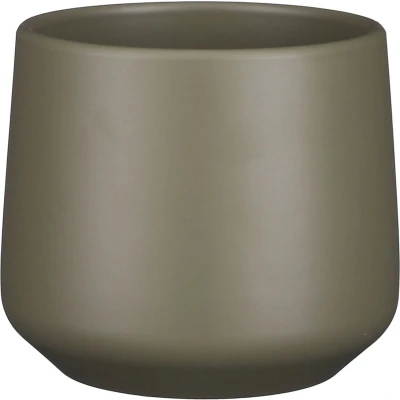 Afbeelding van Mica Decorations Bloempot donkergroen mat keramiek 15 x 14 cm Plantenpotten