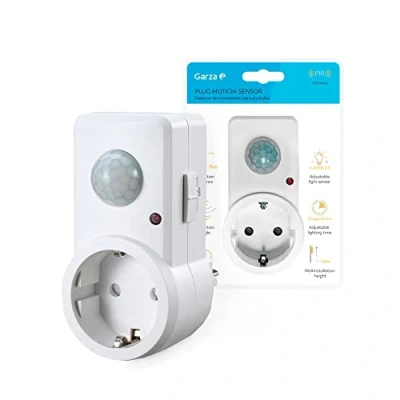 Afbeelding van Garza Reiher 430044 power detector infrarood bewegingsmelder voor stopcontacten, detectiehoek 120, wit