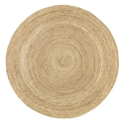 Afbeelding van HAMID Alhambra Natuurlijk Vloerkleed Rond, van Jute, 100% Tapijt Handgeweven, Woonkamer, Slaapkamer, Eetkamer, Gang, Ingang (200x200cm)