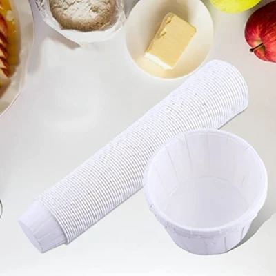 Afbeelding van 100 stks Polka Dot Bakken Cups Mini Kleurrijke Krullen Cupcake Liners Muffin Cases Papier voor Verjaardagsfeestje Bruiloft Decoratie(Wit)
