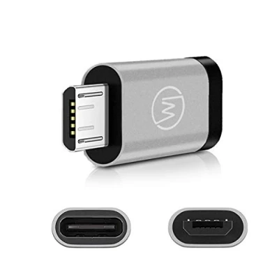 Afbeelding van Wicked Chili MicroUSB naar USB C adapter voor kaartlezer aluminium met type aansluiting en micro stekker OTG mobiele telefoon/tablet foto , video gegevensoverdracht