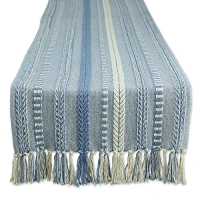 Afbeelding van DII Tafelloper Collectie, Katoen, Stonewash Blauw, 15x72 (15x77, Franje Inbegrepen)