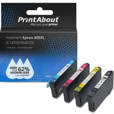 Afbeelding van Huismerk Epson 405XL (C13T05H64010) Inktcartridge 4 kleuren Voordeelbundel Hoge capaciteit