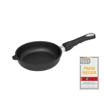 Afbeelding van AMT Gastroguss Koekenpan 20 cm Ø, 5 hoog, afneembare steel, niet geschikt voor inductie, Lotan® antiaanbakafwerking, gietijzeren pan (gegoten aluminium), AMZN 520 Z20B