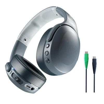 Afbeelding van Skullcandy Crusher Evo Draadloze over ear koptelefoon met Sensory Bass, een accuduur van 40 uur, microfoon, ondersteuning voor iPhone/Android en Bluetooth apparaten Grijs