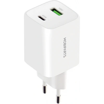 Afbeelding van Mobiparts Universele QC Snellader 45W 2 Poorten (USB C &amp; USB A) GaN Technologie PD 3.0 Geschikt voor Apple iPhone en Samsung