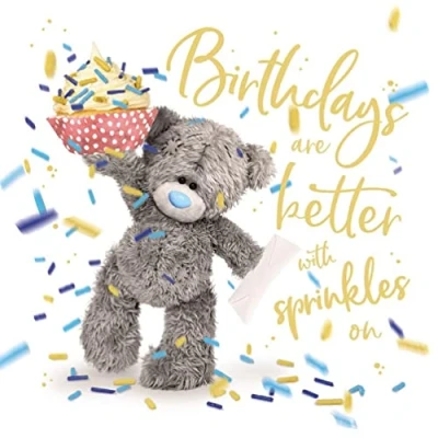 Afbeelding van Me To You Bear 3D Holografische Verjaardag Sparkles Card