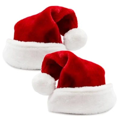 Afbeelding van 2 delige kerstmuts rood uniseks maat voor Kerstmis &amp; kerstfeest kerstmarkt volwassenen en kinderen