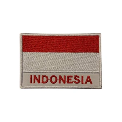 Afbeelding van Indonesië nationale vlag geborduurd ijzer op naaien patch badge voor kleding etc. 9 X 6 cm