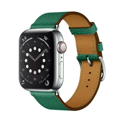 Afbeelding van Apple Watch Lederen bandje Groen Geschikt voor 38mm / 40mm 41mm