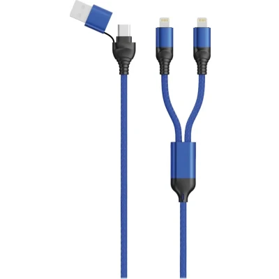 Afbeelding van 2GO 797364 USB kabel 1,2 m A/USB C 2 x Lightning Zwart, Blauw