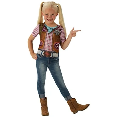 Afbeelding van Rubie&#039;s Officieel cowgirl T shirt Book Week kinderkostuum (medium, 5 6 jaar)