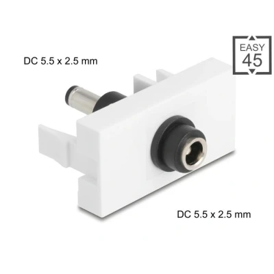 Afbeelding van Delock Easy 45 Modul DC 5,5 x 2,5 mm Buchse zu Stecker