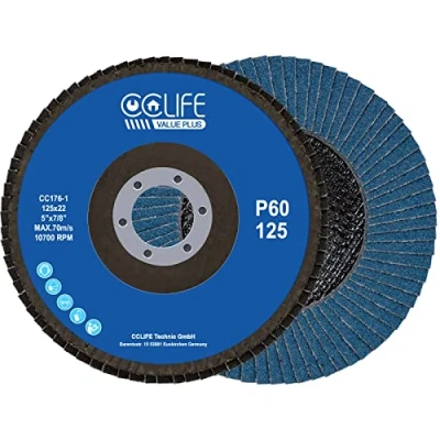 Afbeelding van CCLIFE Waaierschijven │ Lamellenschijf Lamellenschijven │10 Stuks Ø 125mm Korrel P60/P80 Color:176 P60