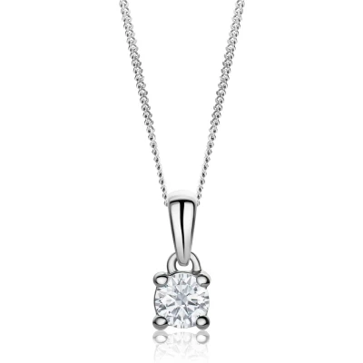 Afbeelding van Miore Witgoud Diamant Ketting met Hanger Dames 14 karaat Goud Conflictvrije Diamanten Halsketting Handgemaakte Hoogwaardige Sieraden
