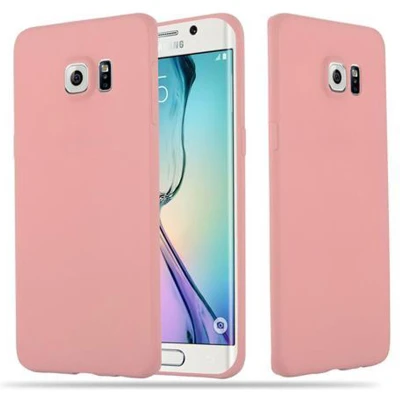 Afbeelding van Cadorabo Hoesje geschikt voor Samsung Galaxy S6 EDGE in CANDY ROZE Beschermhoes TPU silicone Case Cover