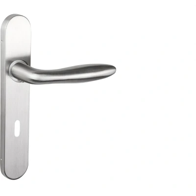 Afbeelding van Lavuzo deurkruk Pratona RVS met afgerond schild SL72 Per set
