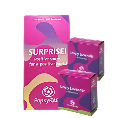 Afbeelding van POPPYBARS Shampoo BAR LOVELY LAVENDER bars No yellow Shampooblok Lavendel