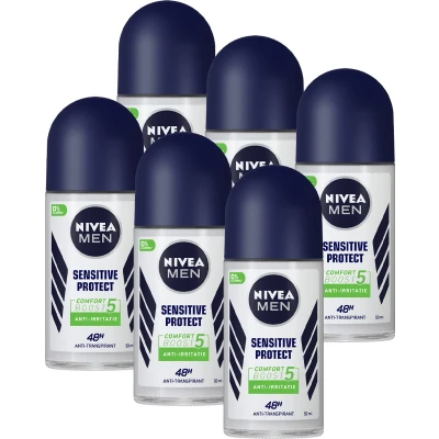 Afbeelding van 6er Pack NIVEA Men &quot;Sensitive Protect&quot; Deo Roll on 50 ml