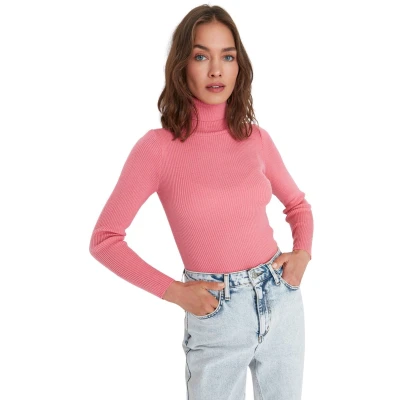 Afbeelding van Trendyol Bruine Basic Coltrui Gebreide Trui Twoaw21Kz1279