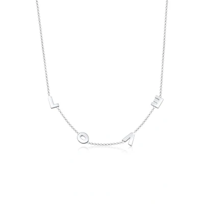 Afbeelding van Elli LOVE Wording Ketting silvercoloured, Dames, Maat: 40, Silver coloured