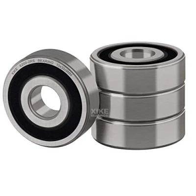 Afbeelding van XiKe 4 stuks 6200 2RS afgeschermde kogellagers 10x30x9mm vooraf gesmeerd en van chroomstaal, dubbele rubber afdichting, 6200RS groefkogellagers