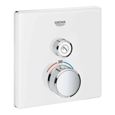 Afbeelding van Grohe Grohtherm Smartcontrol afdekset douchethermostaat vierkant Moonwhite