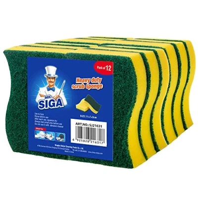 Afbeelding van MR.SIGA Poetsspons spoelspons keukenspons tweezijdig reinigingsspons vlekverwijderaar pad, 12 stuks, afmetingen: 11 x 7 3 cm