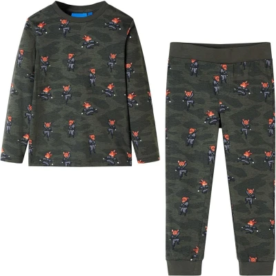 Afbeelding van Kinderpyjama met lange mouwen ninjavos 116 kakikleurig