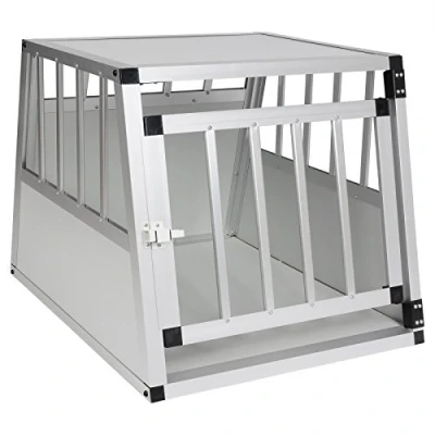 Afbeelding van EUGAD Hondentransportbox, aluminium hondenbox, reisbox, autobox voor kleine, middelgrote honden, Franse bulldog, beagle terriers, teckel shiba Inu, B69 x H50 D54 cm, L 0006LL