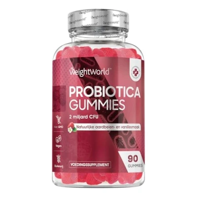 Afbeelding van WeightWorld Probiotica gummies 2 miljard CFU 90 darmflora Met inuline aardbeiensmaak