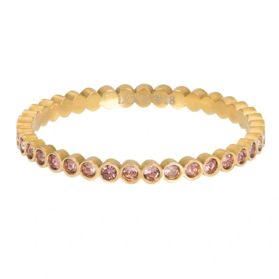 Afbeelding van Small Circle Stone Pink iXXXi Vulring 2 mm Goud 21