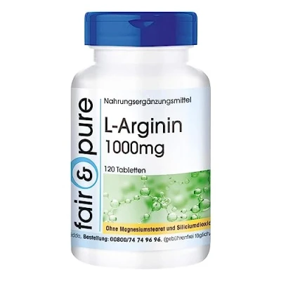 Afbeelding van Fair &amp; Pure® L arginine 1000mg hoge dosering 120 tabletten