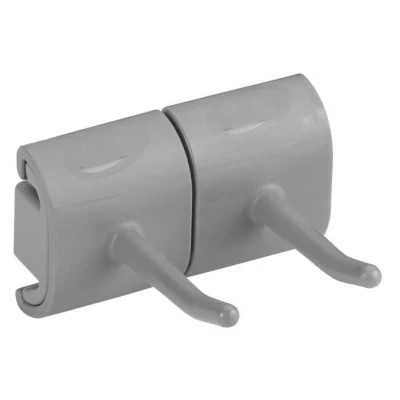 Afbeelding van Vikan Extra Onderdelen voor Ophangsystemen Hygiene Dubbele Haak Hi Flex Ophangsysteem Grijs 83mm