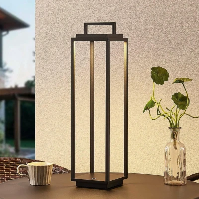 Afbeelding van Lucande Terraslampen met touchdimmer 1licht Gegoten aluminium H: 54 cm zwart Inclusief lichtbron